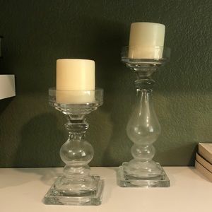 Two Candle Holders with Candles